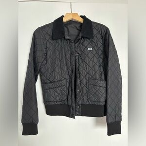 Le Tigre Black Quilted Jacket with Corduroy Collar
